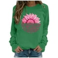 thumbnail image 2 of EQWLJWE Chandails en Molleton Roses pour Femmes Ruban Rose Sensibilisation au Cancer du Sein Chemise Mode Graphique Blouse Chemise Décontractée Manches Longues Col Rond Chandail Tops Pulls d'Automne pour Femmes, 2 of 5