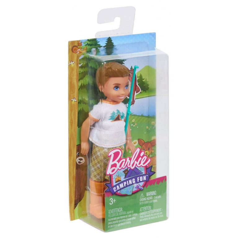 Barbie Camping Fun Boy Doll with Fishing-Themed Accessories
