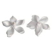 Offray Accessories, White 3/4 inch Value Pack 5 Petal Flower with Pearl Accessory for Wedding, Hair Clips, and Scrapbooking, 30 count, 1 Package