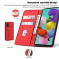 thumbnail image 3 of Dteck Case for Samsung Galaxy A51 5G 6.5-inch, Luxury Magnetic Skin-Friendly Feel Leather Card Holder Wallet Case Folio Kickstand Cover,Red, 3 of 8