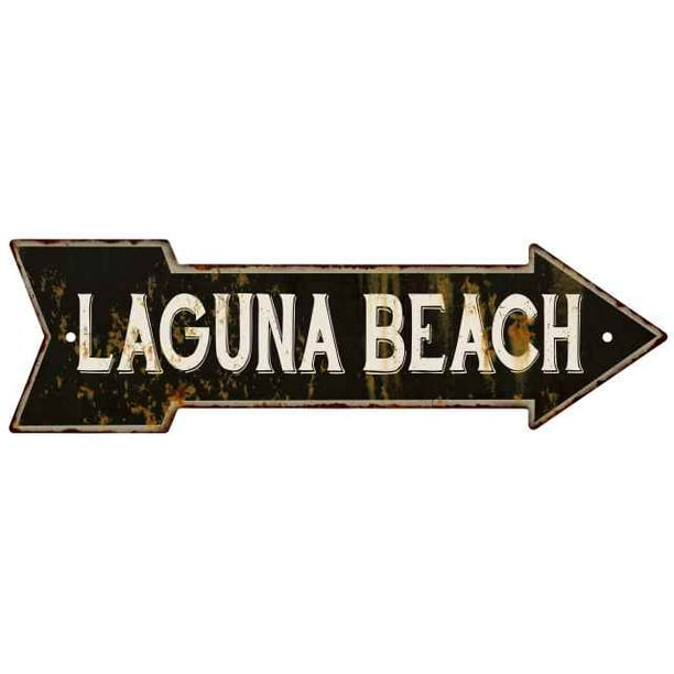 Laguna Beach Rt Arrow Vintage Looking Metal Sign Rusty 5x17