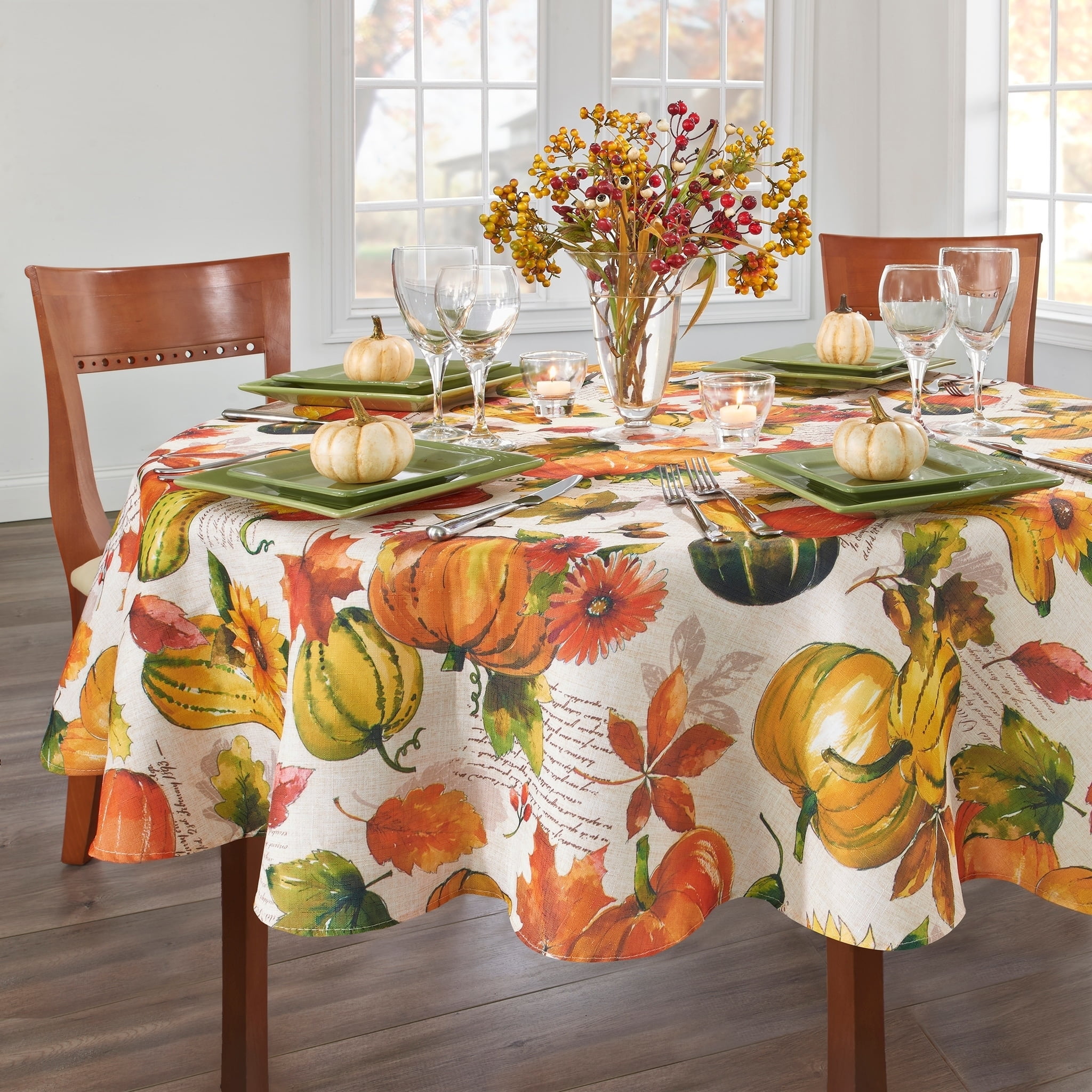 Elrene Grateful Season Printed Fabric Harvest Tablecloth