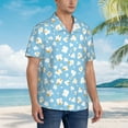 thumbnail image 5 of Xecao Blue Popcorn print Hawaiian shirt - a stylish short-sleeve button-down for men, perfect for casual beach and tropical outings., 5 of 9