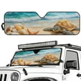 thumbnail image 2 of Uorisanigo Windshield Sun Shade for 2007-2023 Wrangler Rubicon Sahara TJ JK JKU 2 & 4 Door Beach Starfish Sea Turtle Windshield Sunshade Shade Heat Shield Sun Visor Cover Block UV Rays ,1Pc, 2 of 7