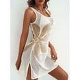 thumbnail image 4 of Women Swimsuit Cover up Flower Printed Bikini Sleeveless Beach Dress Crochet Hollow Out Coverup Alsol Lamesa, 4 of 5