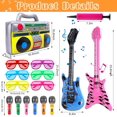 thumbnail image 2 of 22Pcs Inflatable Instruments Party Props,Inflatable Rock Star Toy with Inflatable Guitar,Microphone,Inflatable Radio Boombox,Shutter Shading Glasses for 80s 90s Themed Rock N Roll Party Favor, 2 of 7