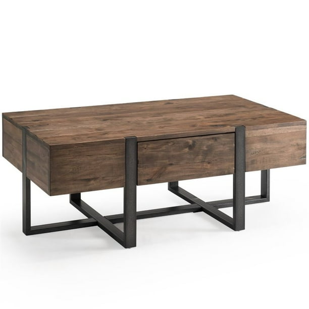 Magnussen Prescott Modern 48 X 24 Coffee Table In Rustic Honey Com Coffee Table In Rustic Honey, Contemporary Rustic Coffee Tables