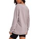 thumbnail image 3 of Sudadera de mujer ATHLECHIC con cuello redondo, de manga larga, con capucha, pulóver oversized, túnica de moda XL color café, 3 of 4