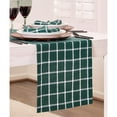 thumbnail image 4 of Linen Plaid Table Runner 90 Inches Long - 100% Pure Linen Windowpane Dark Green Table Runner 14 x 90 Inch for Dining, 4 of 5