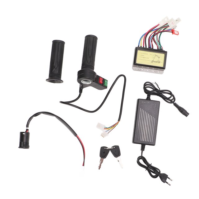 Kit de controlador de velocidad de motor sin escobillas de 24 V con empuñadura de acelerador para scooter eléctrico, bicicleta eléctrica, triciclo