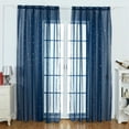 thumbnail image 2 of Cortinas de tul con estampado de estrellas Cortinas de ventana Sheer Purdah para el hogar (azul oscuro), 2 of 8