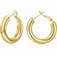 thumbnail image 1 of Chenchen Chunky 14K Gold Plated Hoop Earrings for Women with 925 Sterling Silver Post, Thick Hoops Earrings for Women, 1 of 1