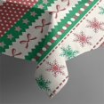 thumbnail image 4 of Green Christmas Tree and Snowflake Pattern Rectangle Tablecloth 60"x120",Waterproof Polyester Rectangle Table Cloth, Wipeable Spillproof Polyester Tablecloth for Dining, Camping, Indoor and Outdoor, 4 of 6