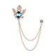 thumbnail image 4 of Broche de traje con cadena Salvador Pin de solapa con borla de metal Oro y azul, 4 of 9