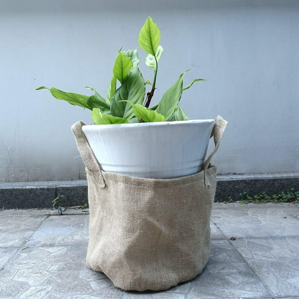 Agfabric Natural Burlap Flower Pot Bag 11" x 11" Flower Protection