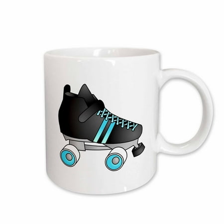 

3dRose Skating Gifts - Black and Blue Roller Skate Ceramic Mug 15-ounce