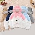 thumbnail image 5 of Letdown Snowsuit Baby Cartoon Romper Casual Hooded Warm Jumpsuit Winter Thermal Outfit For Girl Boys (Blue,12-18 Months), 5 of 5