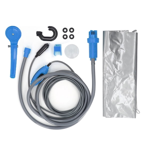 Portable Camping Shower, Electric Outdoor Shower Kit Leakproof Comfortable Grip Adjustable Water Flow  For Travel For Car Washing