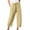 Khaki, variant on Meichang Womens Cotton Linen Capri Pants 2023 Casual Summer Elastic Waist 3/4 Pant with Pockets Drawstring Below Knee Shorts