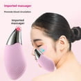 thumbnail image 3 of Rechargeable Silicone Facial Cleansing Brush Mini Waterproof Ultrasonic Pore Cleaner Skin Massage Import Device, 3 of 9