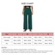 thumbnail image 5 of Pantalones De Pierna Ancha Ajuste Casual Color Puro Elasticidad Transpirable Rayas Pantalones Largos De Mujer Verde M, 5 of 5
