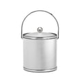 thumbnail image 1 of Sophisticates White W/ Brushed Chrome 3 Qt Ice Bucket W/ Bale Handle,& Lucite Cover, 1 of 1
