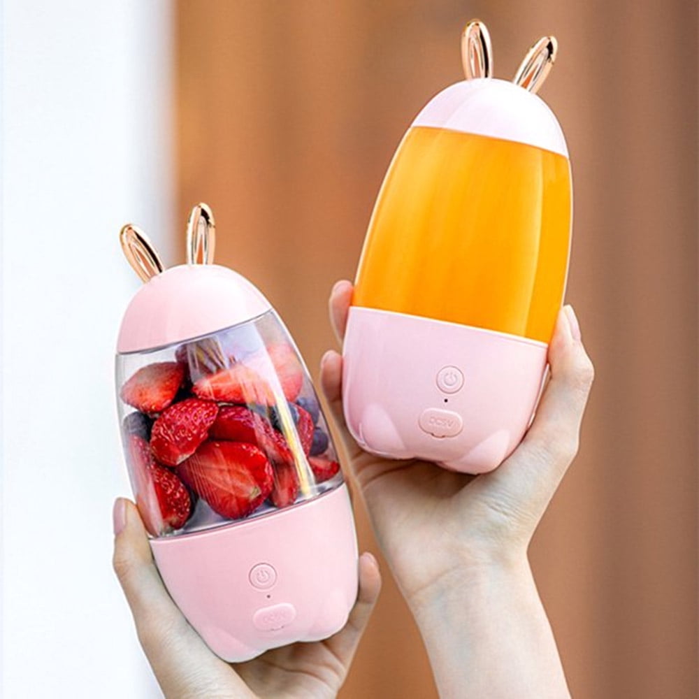 LNGOOR 400ml Portable Blender, Personal Eletric USB Rechargeable Juicer Blender forFruit, Smoothie, Baby Food Mixing Machine, 1500mAh Battery(Pink)