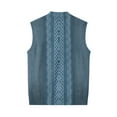 thumbnail image 6 of Men's Sweater Vest Dress Knit V Neck Button Sleeveless Casual Cardigan Sweaters Blue L, 6 of 7