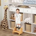 thumbnail image 4 of Jouetondream Two Step Stools, Bamboo Step Stool for kids, Non-Slip Toddler Stool with Handles for Bathroom, Bedside, kitchen, Living room, Natural, 4 of 8