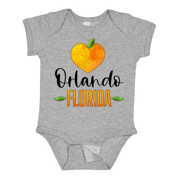 Inktastic Orlando Florida Orange in Heart Boys or Girls Baby Bodysuit