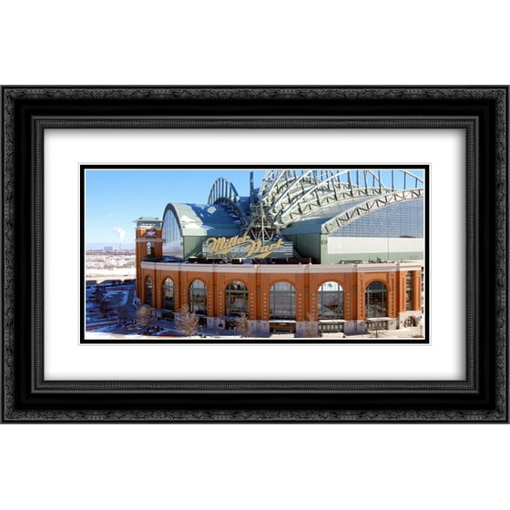 Miller Park 2x Matted 24x18 Black Ornate Framed Art Print From The Miller Park 2x Matted 24x18 Black Ornate Framed Art Print From The Stadium Series Com