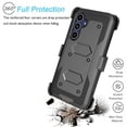 thumbnail image 6 of Takfox Samsung Galaxy S25 FE 5G Case, for Galaxy S25 FE 5G Belt Clip Holster Phone Case [Built-in Screen Protector] Kickstand Full-Body Military Grade Protective Shockproof Cover -Black, 6 of 6
