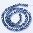thumbnail image 2 of Electroplate Glass Beads Strands AB Color Plated Faceted Rondelle Marine Blue 8x6mm Hole: 1mm about 60~62pcs/strand 39~40cm, 2 of 2