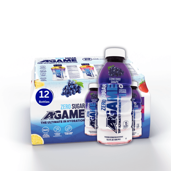 16.9oz A-GAME Beverages Grape Zero Sugar- Case of 12