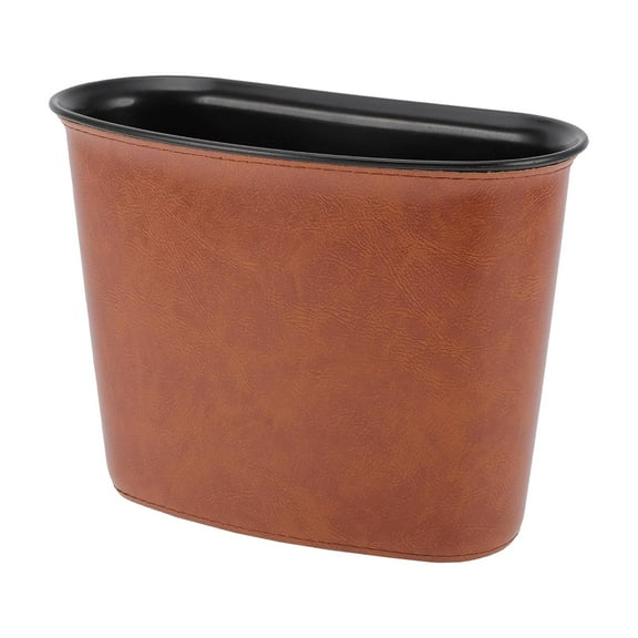 Car Trash Can,Hanging Garbage Organizer Seat Car Garbage Bin PU Leather Trash Bag Dustbin Garbage Organizer Storage for Most Cars,Brown
