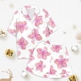 thumbnail image 4 of XDZJLR Ensemble d'Anniversaire Fille, Ensemble de Pyjamas 2 Pcs Imprimé Graphique Manches Courtes Chemise à Boutons Shorts Ensemble de Pyjama Mode Extérieur, 6-7 Ans, 4 of 5