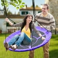 thumbnail image 3 of PRINIC 43" Saucer Tree Swing for Kids, Waterproof Flying Saucer Swing for indoor/playground Textilene fabric seat & Stainless steel frame, 3 of 11
