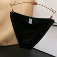 thumbnail image 3 of YDFCWXW Sexy Panties for Women Seamless Satin Low Waist Bikini Briefs Hipster Lingerie Cheeky Underwear Black, L, 3 of 3