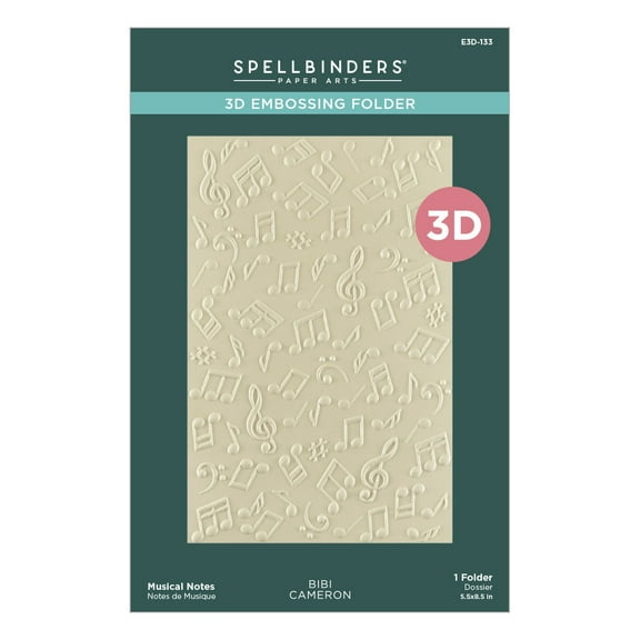 Spellbinders 3D Embossing Folder by Bibi Cameron-Musical Notes