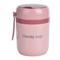 thumbnail image 1 of Recipientes térmicos para sopa de 500 ml, doble aislamiento, antiescaldaduras, calentables, con cuchara plegable para oficina y escuela, color rosa nórdico., 1 of 14