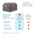 thumbnail image 6 of Architectural Mailboxes Centennial™ T4, USPS Approved Next Generation Heavy duty Steel Metal Post Mounted Mail Box for outside, Pewter, XL Extra Large Curbside Mailbox with Magnetic Latch, 6 of 10