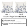 thumbnail image 6 of Blue Floral Pillow Covers 18x18 Inch Set of 2 Vintage Wild Flower Botanical Outdoor Decorative Throw Pillows Rustic Farmhouse Square Pillowcase for Couch Home Decor, 6 of 8