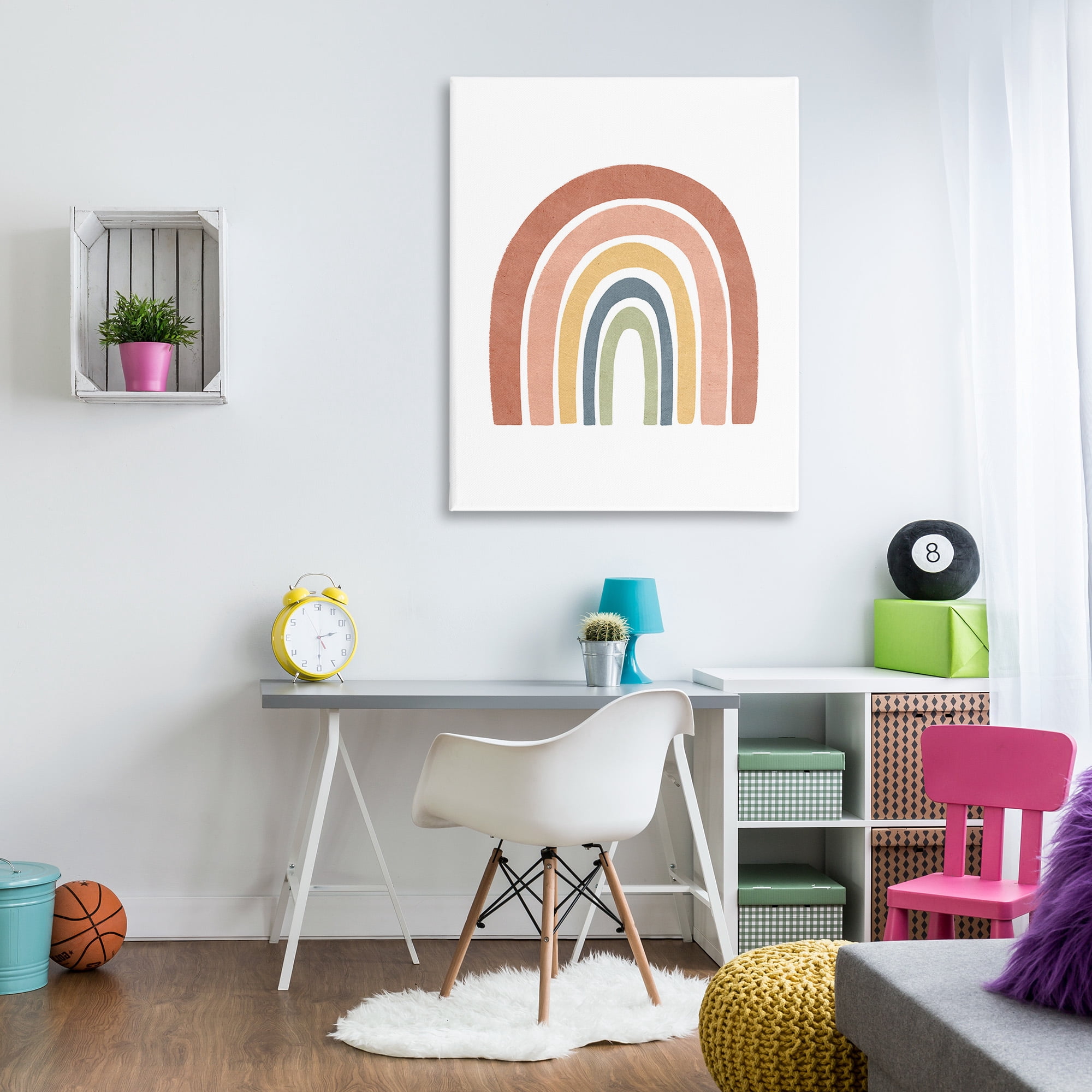Stupell Industries Boho Rainbow Stripes Landscape Painting Gallery Wrapped Canvas Art Print Wall Art, 36 x 48