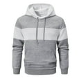 thumbnail image 5 of Atogsazn Men's Oversized Hoodies Casual Pullover Colorblock Long Sleeve Hooded Sweatshirt Fleece Fall Winter Clothes C-Gray M on Clearance, 5 of 8