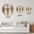 thumbnail image 4 of Designart 'Transparent Vases With Bouquets of Wildflowers I' Farmhouse Wood Wall Clock, 4 of 5