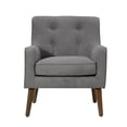 thumbnail image 4 of Ryder Mid Century Modern Woven Fabric Tufted Armchair Aquamarine Teal, 4 of 5