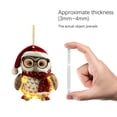 thumbnail image 4 of Christmas Owl Ornaments - Cute Hanging Owl with Glasses Pendant for Xmas Tree Decorations, Holiday Home Indoor Outdoor Party Decor and New Year Celebration, 4 of 7