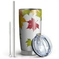 thumbnail image 2 of 20oz Tumblers Fall Leaves Stainless Steel Vacuum Insulated Double Wall Travel Tumbler Cups Mug with Lid and Straw,Cleaning Brush for Cold & Hot Drinks, 2 of 7