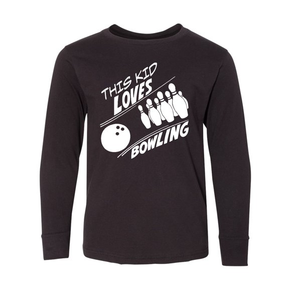 Inktastic This Kid Loves Bowling Long Sleeve Youth T-Shirt