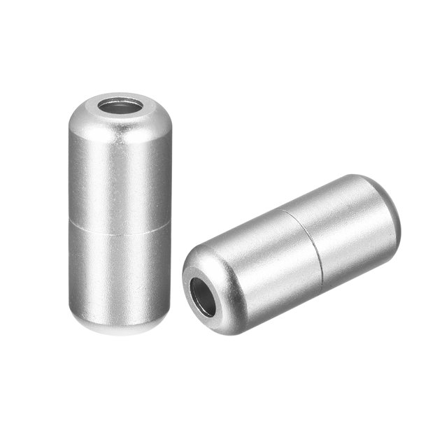 Hebillas de bloqueo de cordones Uxcell, tornillo de cordón elástico de aluminio sin atar, gris brillante